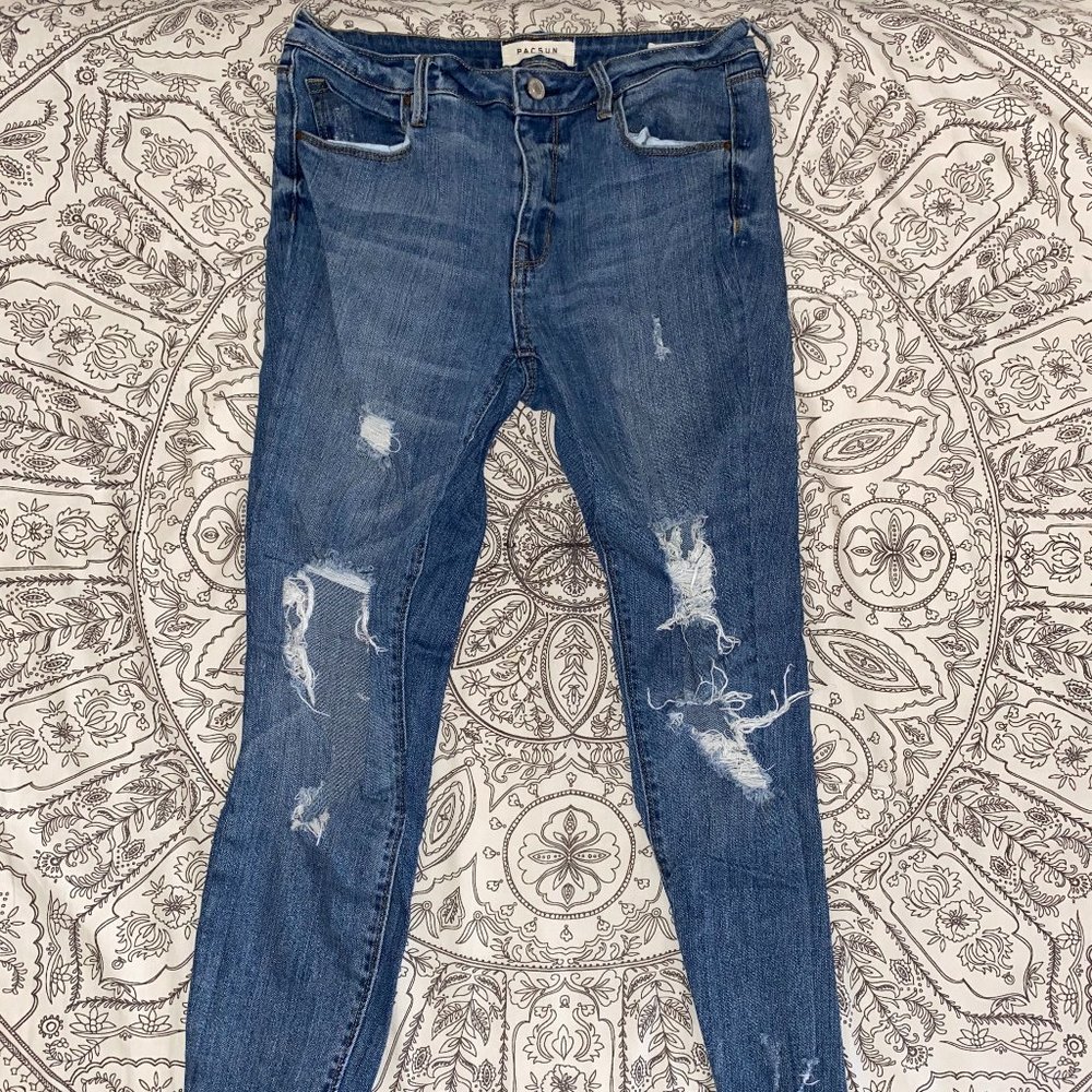 PacSun Mid-Rise Ripped Skinny Jeans